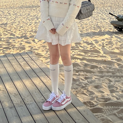 Vans Vero LS 舒适复古 板鞋 女款 粉白色VN000VA3FOD