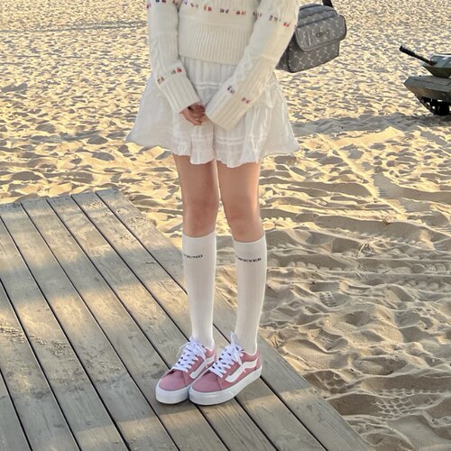 Vans Vero LS 舒适复古 板鞋 女款 粉白色VN000VA3FOD