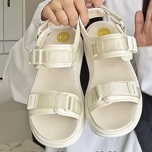 New Balance NB 600 潮流百搭 沙滩凉鞋 女款 亚麻色SWA600C2