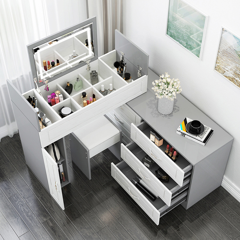 卧室小户型镜子带灯转角化妆台