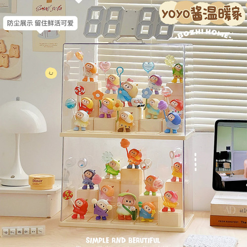 yoyo酱萌动心愿展示盒透明娃娃小摆件收纳盒手办柜盲盒收纳展示架