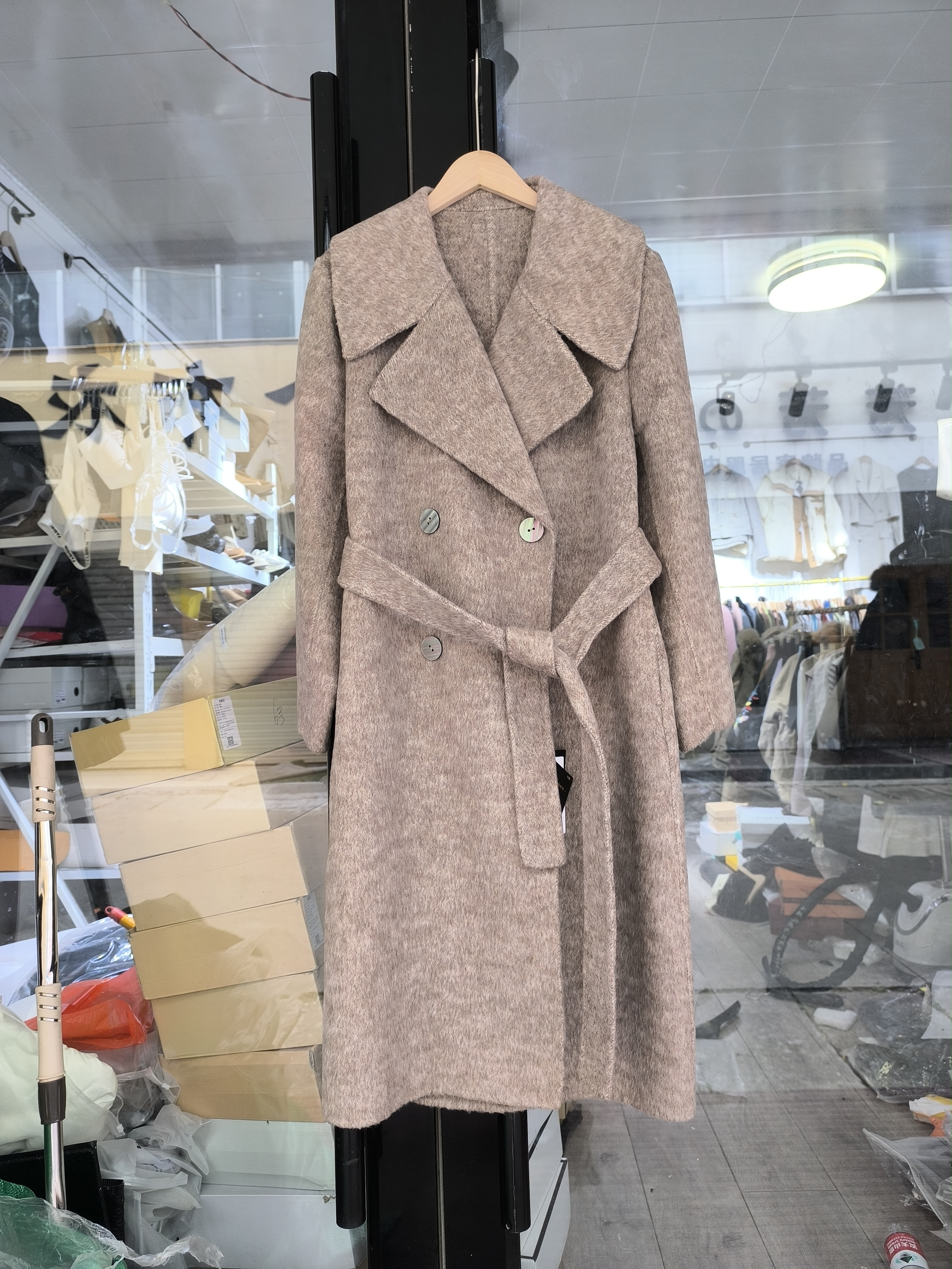 2025秋冬新款韩版宽松大码时尚百搭羊毛双面绒大衣女长款毛呢外套