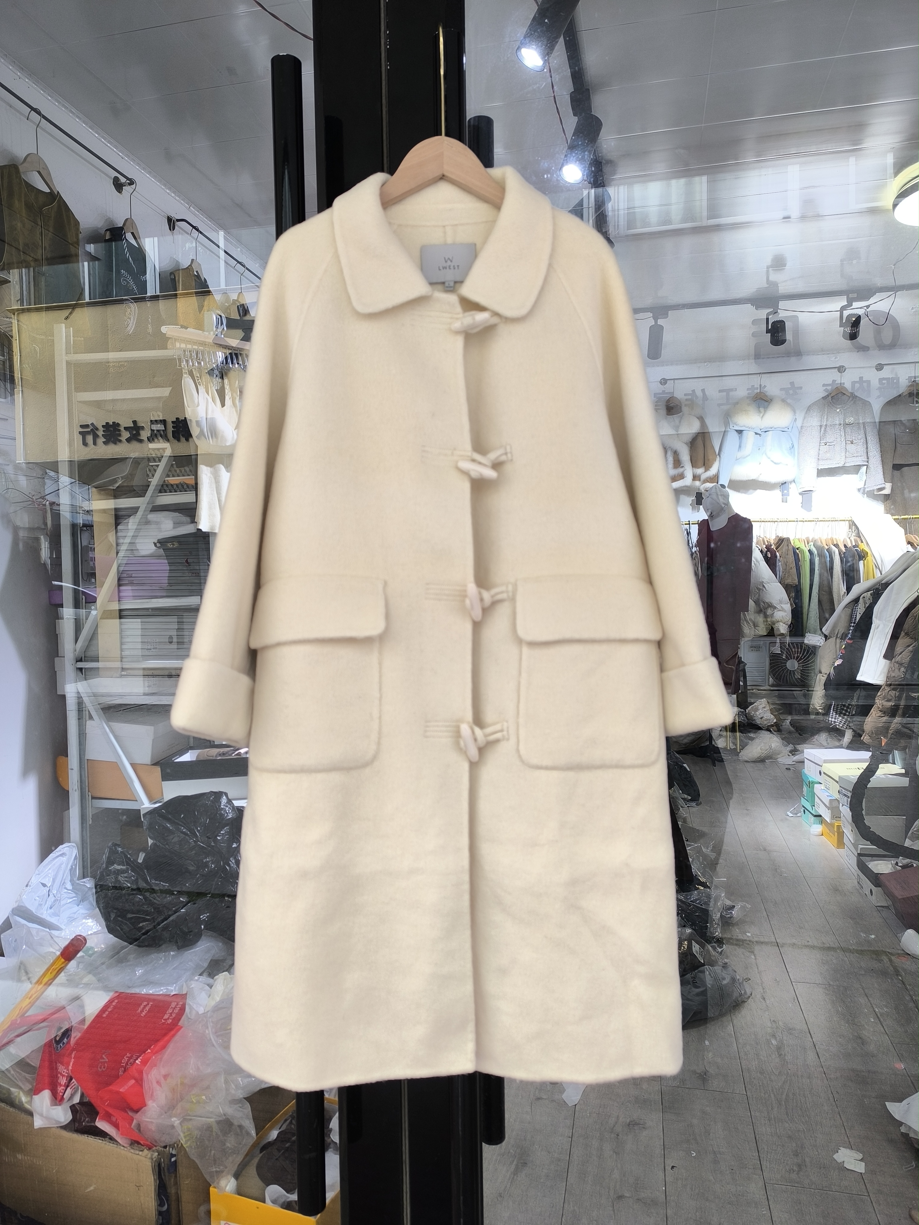 2025新韩版冬装时尚百搭双面绒大衣女中长款宽松显瘦毛呢外套撤柜