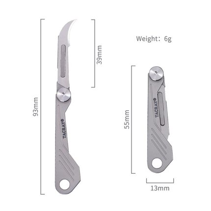 泰锐作钛合金柄S01迷你 折叠小刀手术刀便携雕刻刀拆包裹拆箱刀具