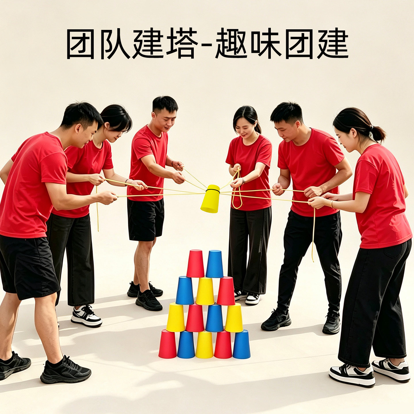 团队叠叠杯游戏道具合力建塔筑塔叠杯子叠叠乐团建扩展运动会比赛