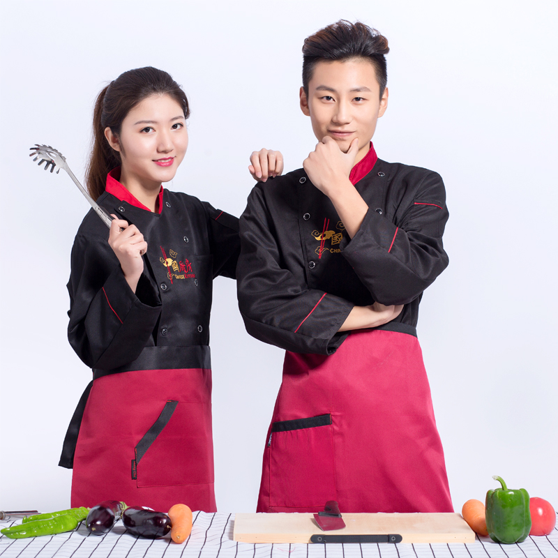 厨师工作服男短袖饭店酒店餐饮长袖中国风夏季薄款食堂后厨房衣服