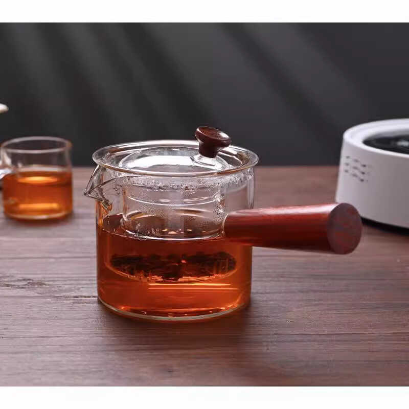 玻璃盖子高硼硅耐热玻璃盖子茶杯盖煮茶壶烧水壶养生壶盖子侧把盖