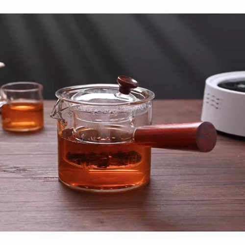玻璃盖子高硼硅耐热玻璃盖子茶杯盖煮茶壶烧水壶养生壶盖子侧把盖
