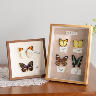 【工厂直销】中空相框摆台手工diy真蝴蝶a4昆虫标本盒立体展示框
