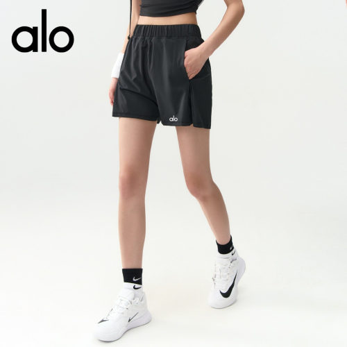 AIo 高腰瑜伽服短裤女跑步训练健身裤户外骑行速干运动三分裤
