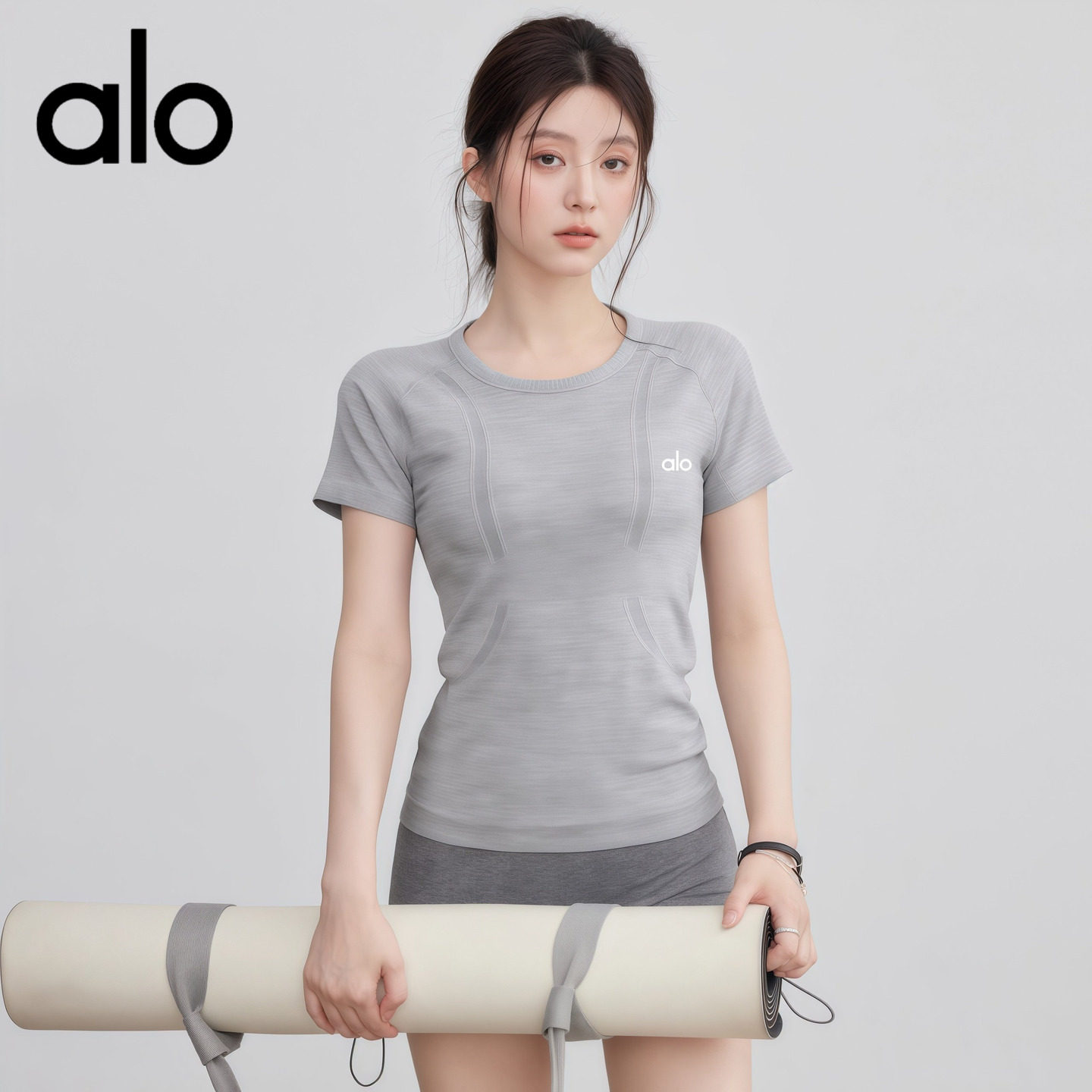 AIo夏季速干运动2025新款短袖跑步T恤女紧身瑜伽服上衣普拉提健身,运动/瑜伽/健身/球迷用品,瑜伽套装,淘宝优惠券,粉丝福利购,淘宝优惠卷