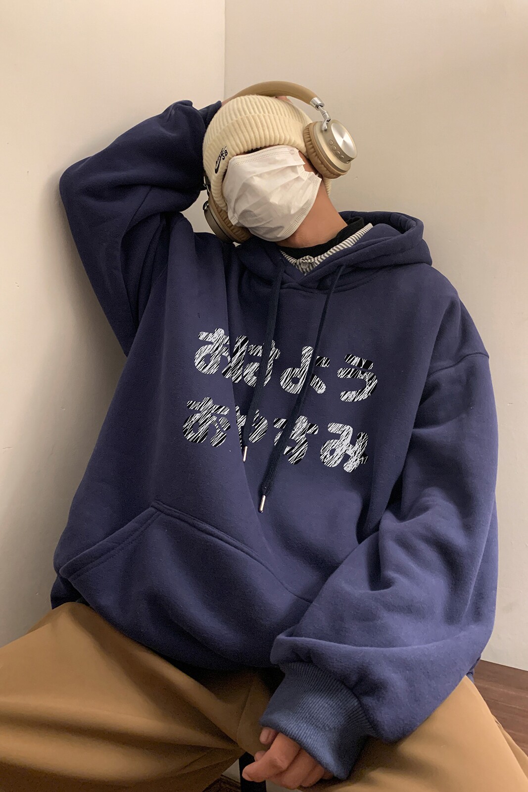 加绒加厚潮流百搭宽松连帽卫衣男D328-WY269-P65,男装卫衣,电商D328