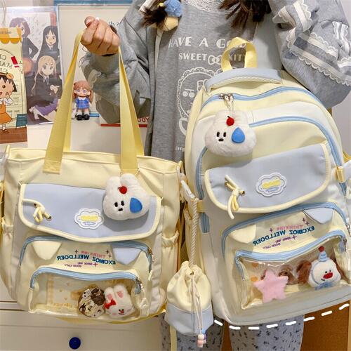 2025新款韩系多巴胺书包初中女生痛包高颜值小学生高中生双肩包女