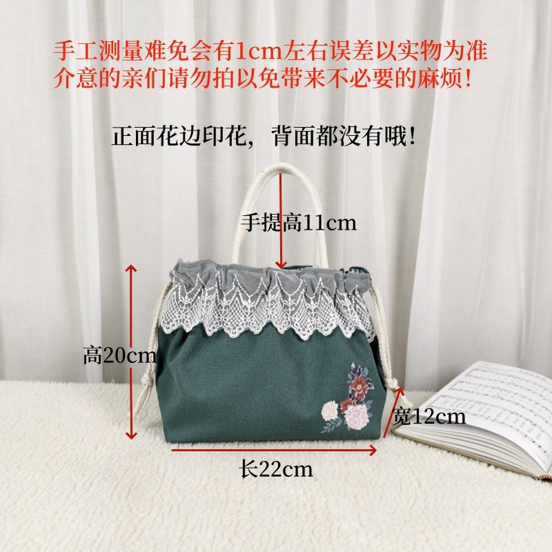 日韩式可爱女生手拎包印花纯棉帆布袋便当袋上班饭盒包休闲手提袋