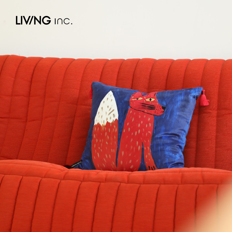 LIVING inc.脑洞商店 红狐狸艺术插画沙发抱枕多巴胺动物床上靠垫,居家布艺,靠垫/抱枕,淘宝优惠券,粉丝福利购,淘宝优惠卷