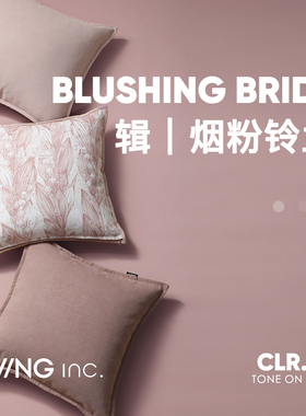 LIVING inc.烟粉铃兰 雪尼尔抱枕沙发客厅靠垫套卧室床上粉色靠枕