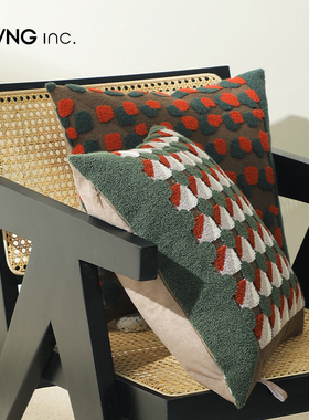 LIVING inc.中古几何 沙发抱枕原木复古客厅刺绣靠垫卧室大靠枕套