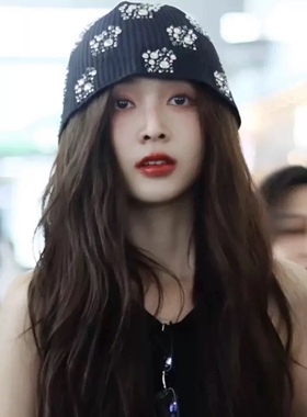 【现货】自主Atiissu风格 烫钻冷帽针织帽男女吴宣仪同款水晶装饰