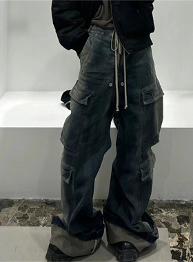 RO 23SS CARGO 水洗渐变宽松直筒休闲牛仔裤工装长裤 CAPPER同款