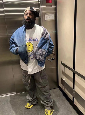 martine rose 笑脸纯棉圆领白色短袖T恤休闲宽松印花tee男女同款