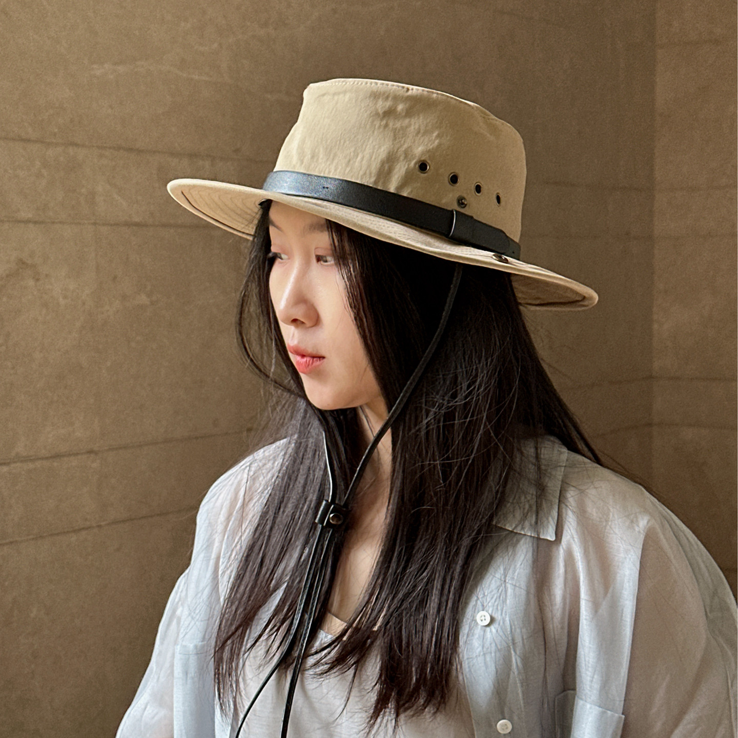 礼帽春夏秋男女皮边潮人洋气遮阳帽爵士帽户外风设计感灰色白色