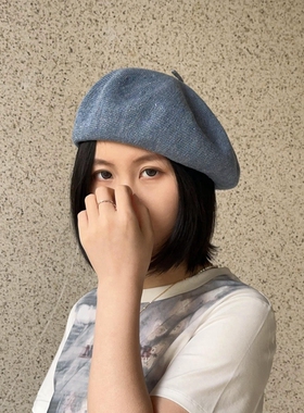 透气凉快女士洋气日系法式蓓蕾帽