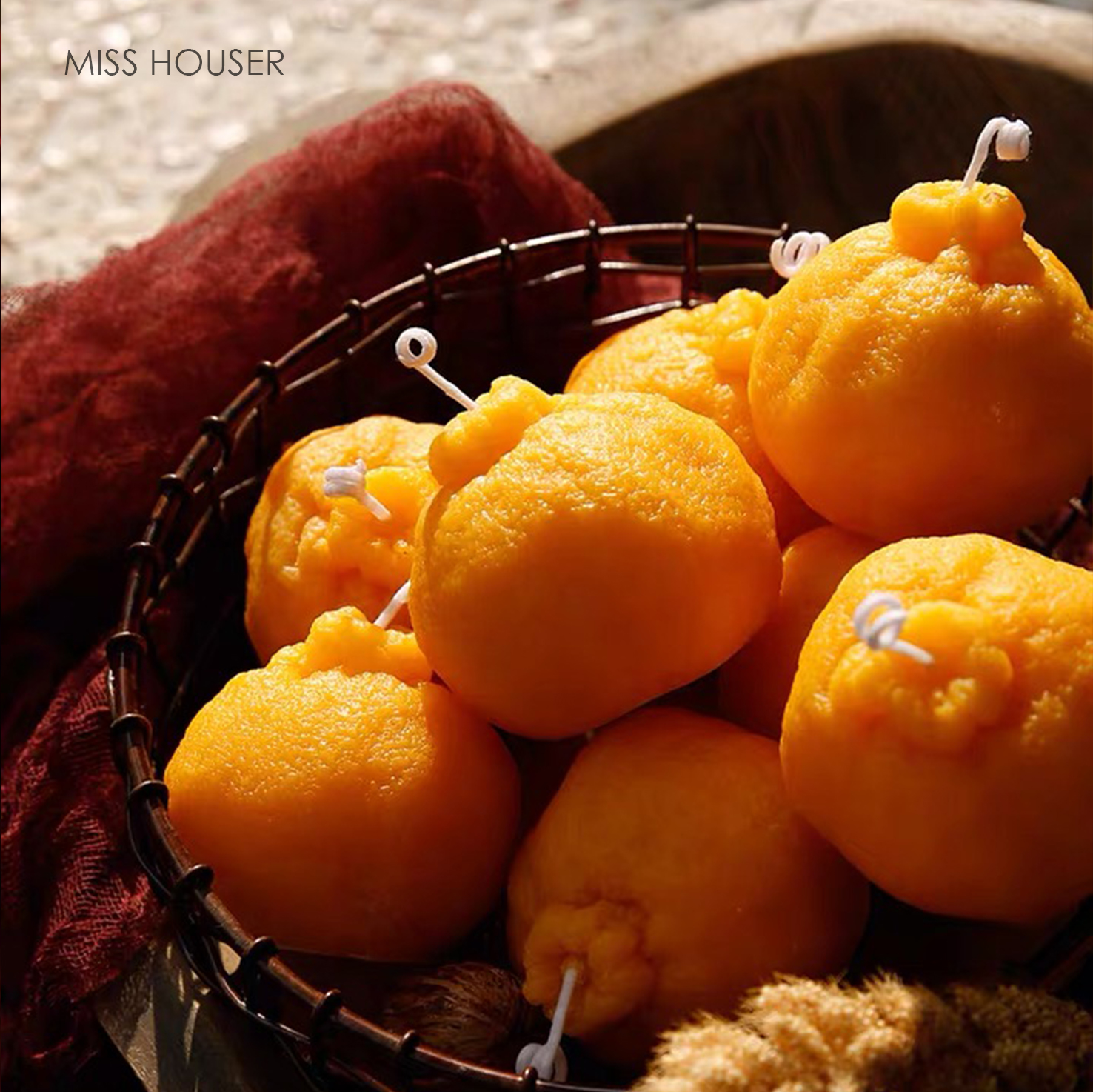 miss houser 香薰橘子蜡烛济州岛丑橘天然北欧ins风伴手礼创意摆