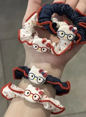 超甜眼镜猫咪发圈小肠圈