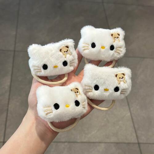 超仙可爱毛绒小熊猫咪网红发圈