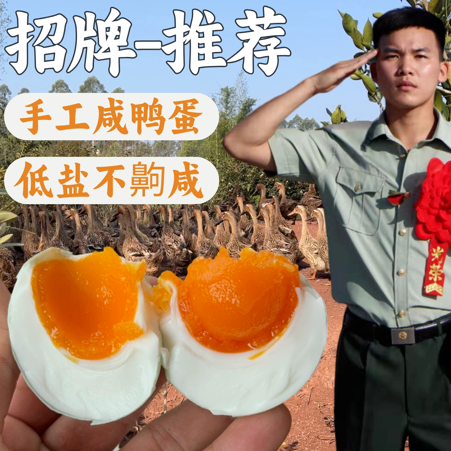 农家不咸的咸鸭蛋整颗带壳发货