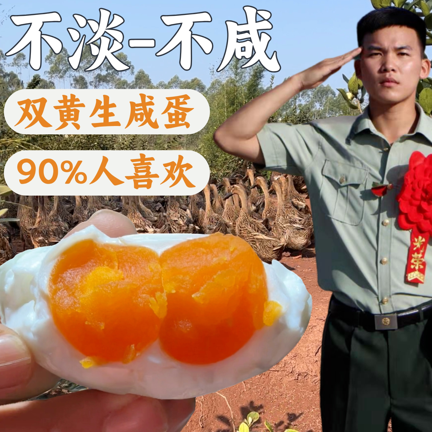 不太咸双黄生咸鸭蛋手工红泥腌制图片