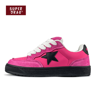 春季 板鞋 新款 翻毛皮拼接星星鞋 超拽SUPERDRAG 情侣运动休闲鞋 经典