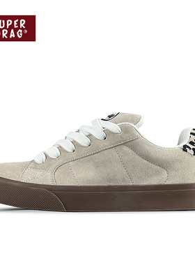 超拽SUPERDRAG 翻毛皮复古低帮板鞋男女秋季新款百搭情侣休闲鞋子