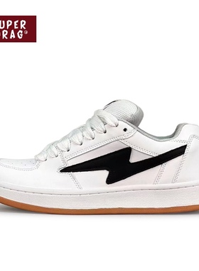 超拽SUPERDRAG 面包鞋原创小众闪电低帮板鞋男女复古休闲鞋子潮鞋