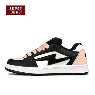 女潮复古百搭加绒保暖休闲低帮板鞋 超拽SUPERDRAG 原创闪电面包鞋