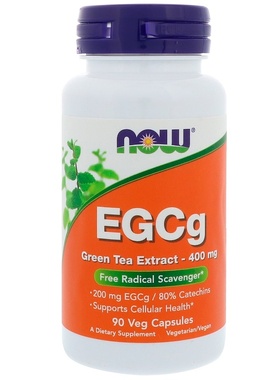 现货Now Foods EGCg 儿茶素 绿茶提取物 400 毫克 90 粒素食胶囊