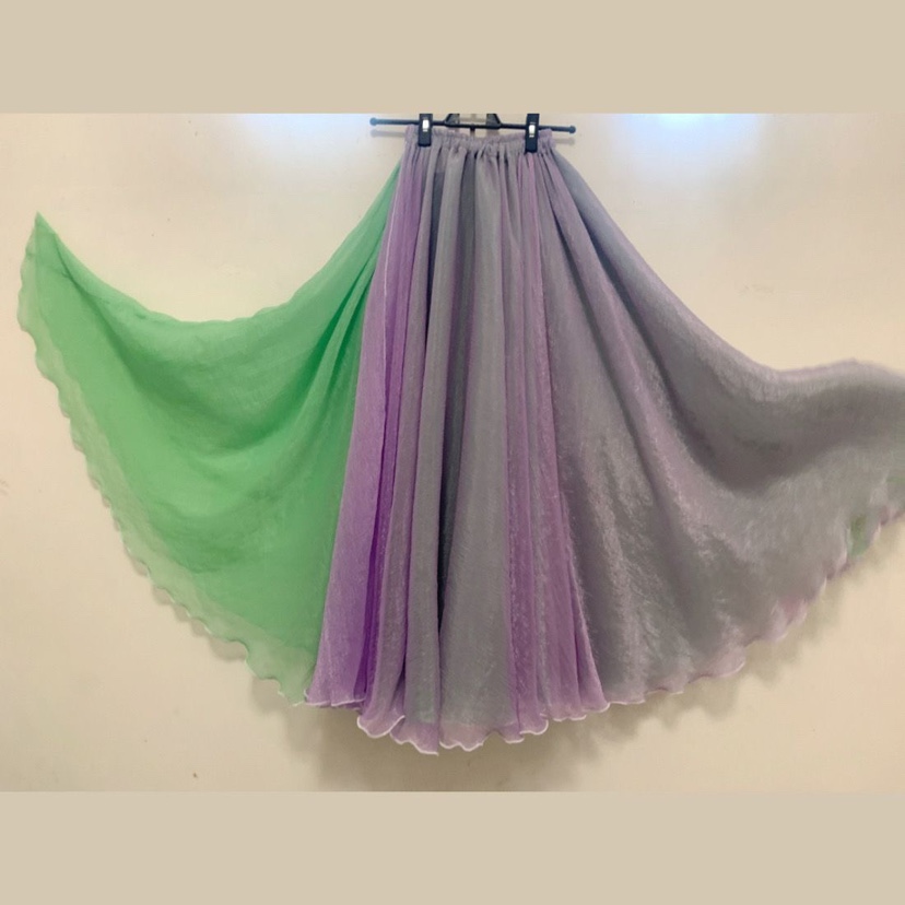 流霏720度双层双色仙女大摆裙古典舞裙子国风飘逸艺考舞蹈练习裙