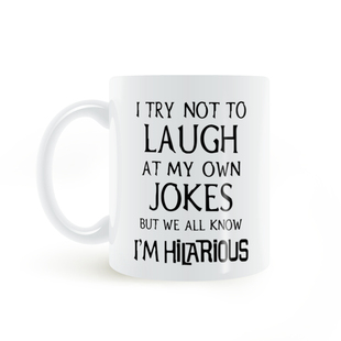 Jokes我尽量不笑自己 笑话马克杯 Laugh Own Not Try