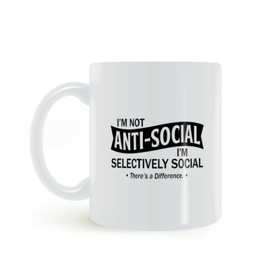 Not Anti-Social I'm Selectively不是拒绝社交而是选择 马克杯