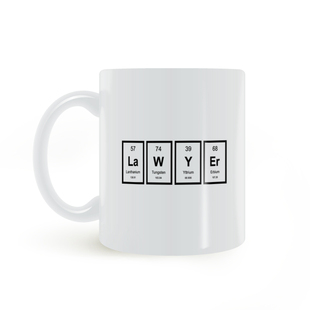 lawyer律师化学元 素拼写法学生法学系同学杯法律系学生礼物马克杯