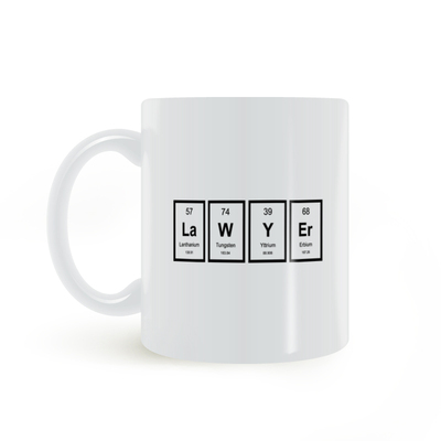 lawyer律师化学元素拼写法学生法学系同学杯法律系学生礼物马克杯