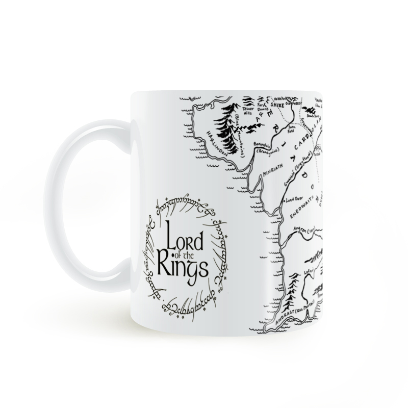 mug指环王地图马克杯黑白彩绘