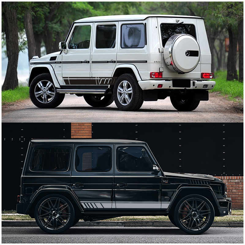 奔驰拉花侧裙改装车贴