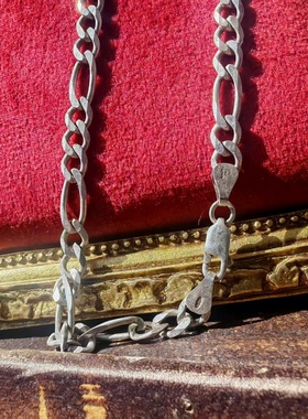 意大利工艺进口现货中古首饰简约大方925纯银长项链西洋银器古着