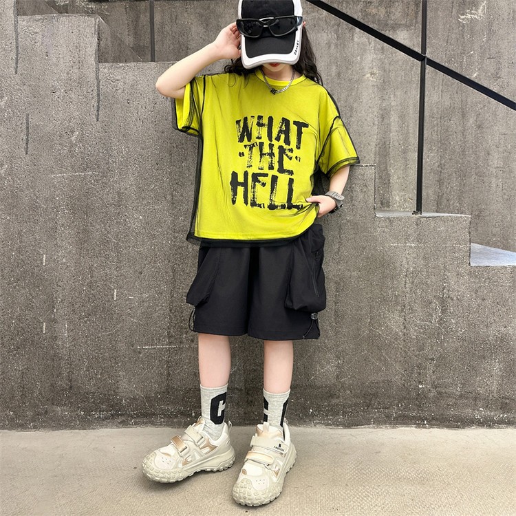姗姗夏套装2025新款炸街女大童夏装工装短裤童装儿童没事潮款穿搭