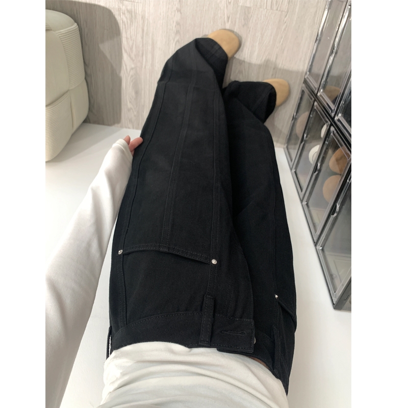 黑色直筒牛仔裤女春季新款