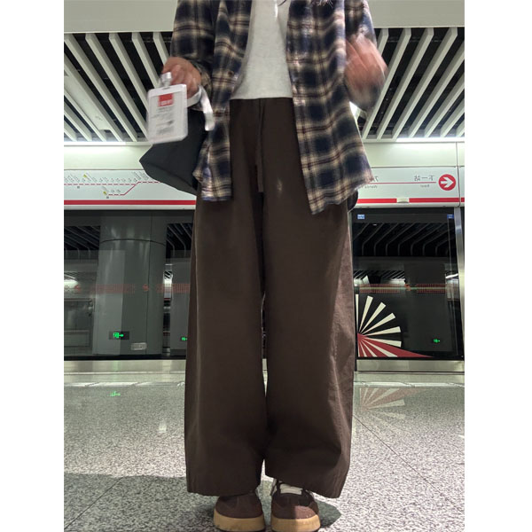 梨形身材咖啡色气球裤女2025巨好看流行新款小个子休闲哈伦九分裤