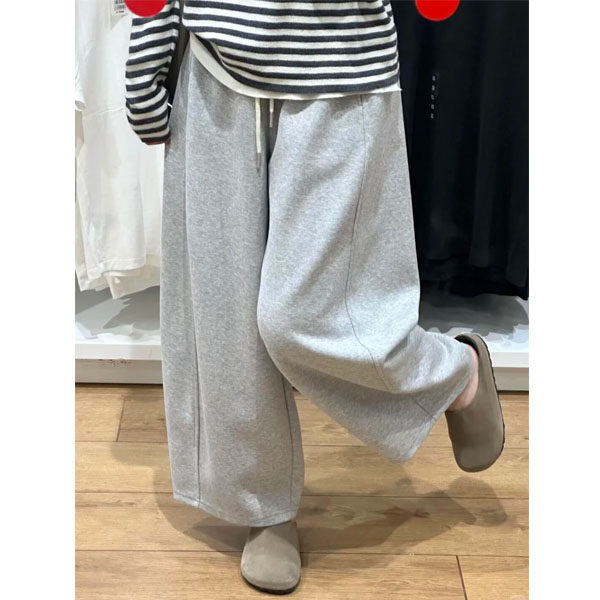 浅灰色弯刀卫裤女加绒运动裤春季新款慵懒风九分梧桐裤显瘦休闲裤,女装/女士精品,大码裤装,淘宝优惠券,粉丝福利购,淘宝优惠卷