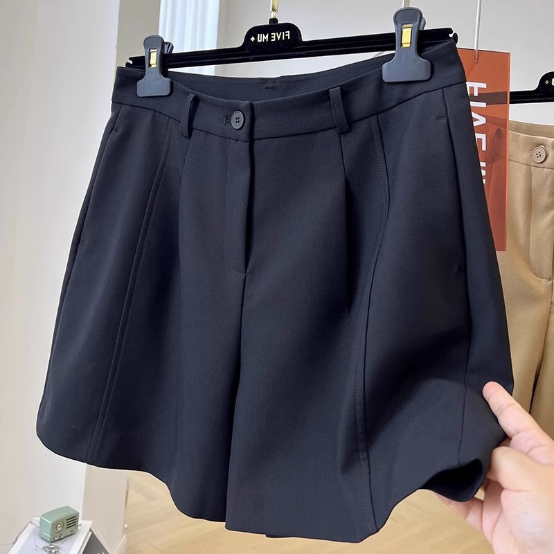 大码女装休闲阔腿西装五分裤