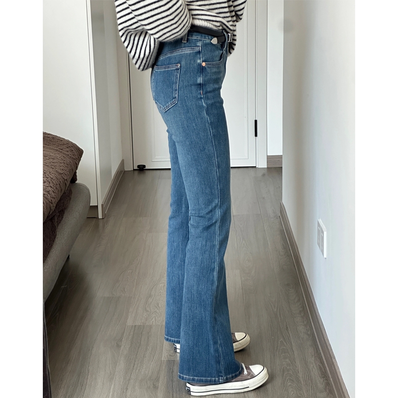复古微喇牛仔裤女春季新款